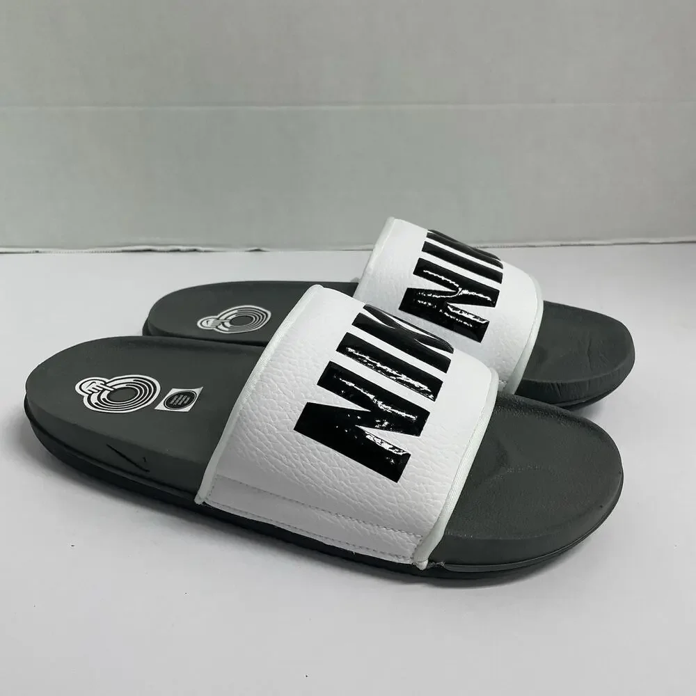 Nike Offcourt Slide Dark Grey White BQ4639 001 Size 14 Men Sandal House Slipper